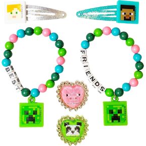 LUV HER Barbie Accessories for Girls 6 Piece Toy Jewelry Box Set with 2 Rings, 2 Bead Bracelets, and Snap Hair Clips Ages 3+ in Saudi Arabia
