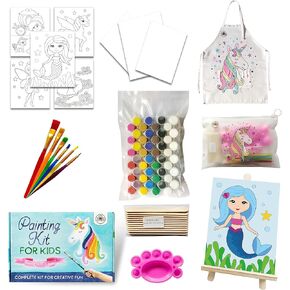 مجموعات طلاء كرافتبارن للأطفال الذين تتراوح أعمارهم بين 4-8 - 79 قطعة من الحرف اليدوية ذات الطابع الخيالي للأطفال الذين تتراوح أعمارهم بين 4-8 سنوات، مجموعة طلاء للأطفال غير سامة مع ساحة قماش، مجموعات حرفية مثالية للأطفال، طلاء للأطفال مع مجموعات المياه in Kuwait