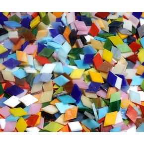 Lanyani 400 Pieces/17.6oz Rectangle Mosaic Tiles Stained Glass for Crafts and Home Decorations Assorted Colors Textures … in Saudi Arabia
