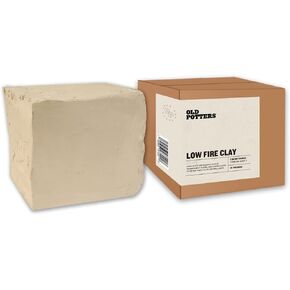 طين فخار منخفض النار من Old Potters أبيض، 10 رطل (مخاريط 04-3) صنع في الولايات المتحدة الأمريكية طين تشكيل لرمي العجلات وبناء اليد، طين الفخار للنحت والمبتدئين والمتقدمين