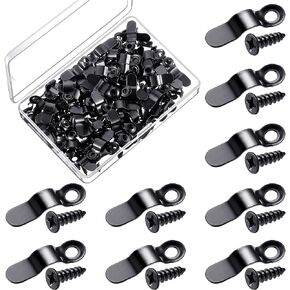 Frame Turn Button Metal Bow Shape Frame Picture Turn Button with Screws for Hanging Pictures Photos Drawings and Posters, Black (50 Pieces) in Saudi Arabia