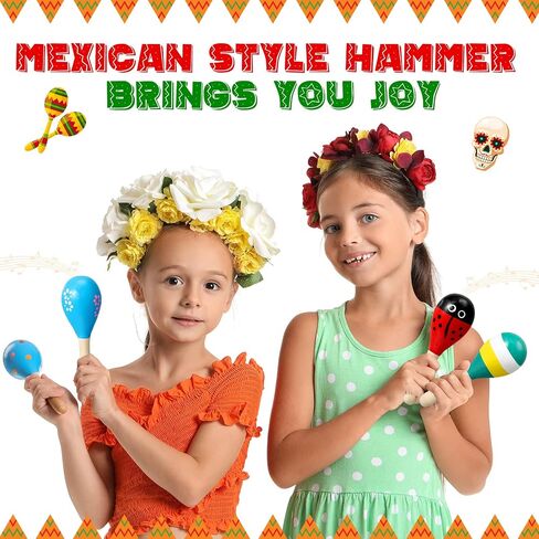 50 قطعة من ألعاب Maracas الخشبية الصغيرة للمهرجانات من Wettarn، ألعاب Maracas الخشبية الملونة للحفلات المكسيكية، ألعاب Maracas Shakers الضوضاء لسينكو دي مايو فييستا المكسيكية، هدية عيد ميلاد، 17 نمطًا in Saudi Arabia