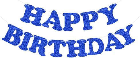 BEISHIDA Teal Blue Happy Birthday Banner - NO DIY,Pre-Strung Happy Birthday Decorations, Happy Birthday Sign for Women,Glitter Happy Birthday Garland,Happy Birthday Backdrop in Kuwait