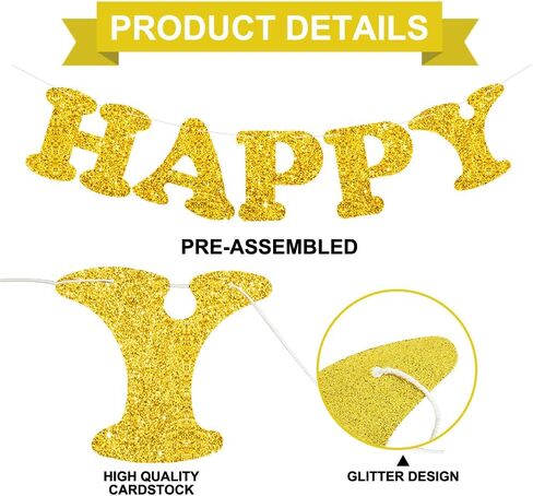 BEISHIDA Teal Blue Happy Birthday Banner - NO DIY,Pre-Strung Happy Birthday Decorations, Happy Birthday Sign for Women,Glitter Happy Birthday Garland,Happy Birthday Backdrop in Kuwait