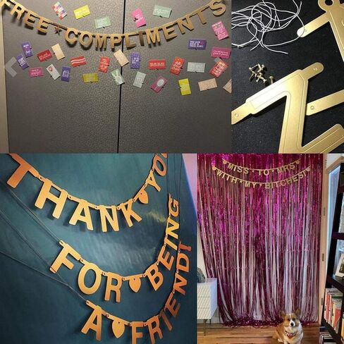 Gold Custom Banner Letter Banner Customizable Letters Symbols Banner Make Your Own Banner Birthday Wedding Baby Shower Party Decoration in Saudi Arabia