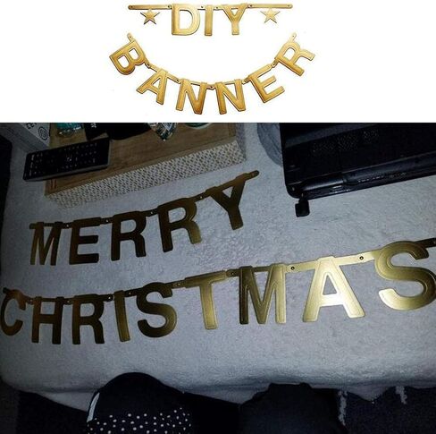 Gold Custom Banner Letter Banner Customizable Letters Symbols Banner Make Your Own Banner Birthday Wedding Baby Shower Party Decoration in Saudi Arabia