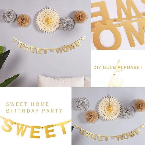 Gold Custom Banner Letter Banner Customizable Letters Symbols Banner Make Your Own Banner Birthday Wedding Baby Shower Party Decoration in Saudi Arabia