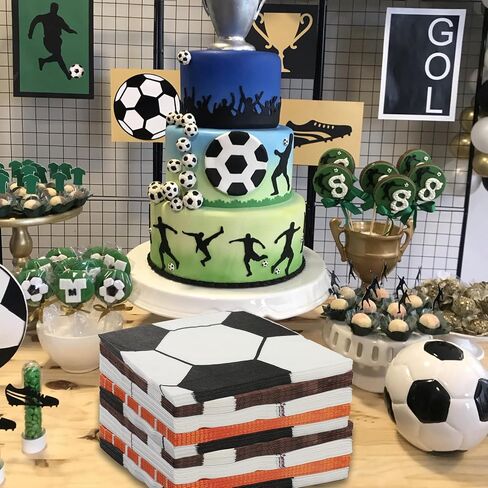 Sport Paper Napkins Sports Party Luncheon Napkins Sport Themed Disposable Napkins Football Baseball Soccer Basketball Napkins for Sports Birthday Party Supplies, 6.5" x 6.5" in Saudi Arabia
