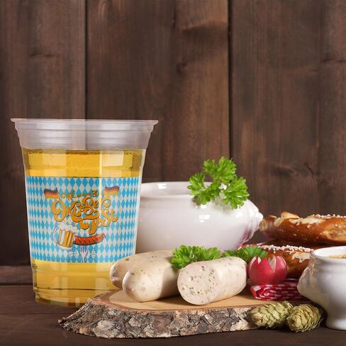 16 oz Plastic Oktoberfest Cups 60 Pcs Oktoberfest Party Supplies Clear Cups Plastic Drinking Cup German Beer Festival Cups Beverage Drinking Cups for Oktoberfest Party Favors Home Supplies in Kuwait
