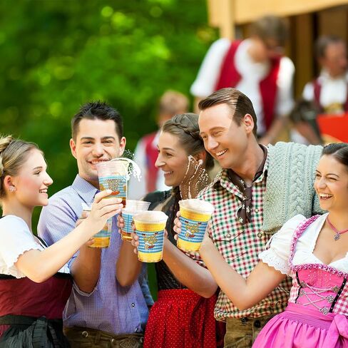 16 oz Plastic Oktoberfest Cups 60 Pcs Oktoberfest Party Supplies Clear Cups Plastic Drinking Cup German Beer Festival Cups Beverage Drinking Cups for Oktoberfest Party Favors Home Supplies in Kuwait