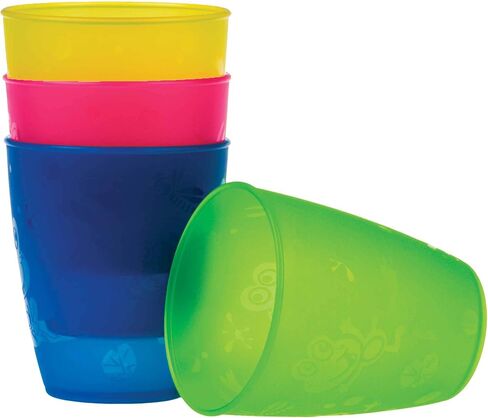 Nuby Plastic Fun Drinking Tumblers, Colors May Vary, 10 Oz, 4 Count in Saudi Arabia