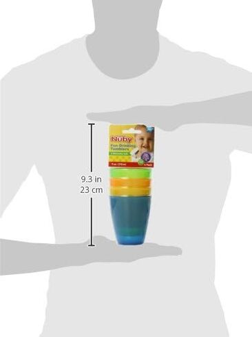 Nuby Plastic Fun Drinking Tumblers, Colors May Vary, 10 Oz, 4 Count in Saudi Arabia