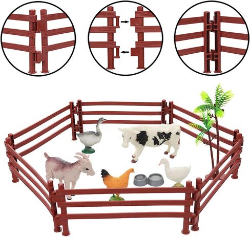 Yowlieu 15 Pcs Mini Figures Toys Realistic Farm Animal Figurines, Plastic Learning Educational Playset Animal Themed Party Supplies Cake Topper Ornaments for Easter Egg Birthday Christmas in Saudi Arabia