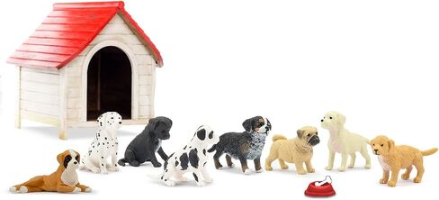 Toymany 12PCS Mini Dog Figurines Playset, Realistic Detailed Plastic Puppy Figures, Hand Painted Emulational Tiny Dogs Animals Toy Set, Cake Toppers Christmas Birthday Gift for Kids Toddlers in Kuwait
