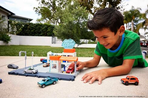 مجموعة العاب سيارات ماتش بوكس، غسيل سيارات فائق النظافة، اضواء واصوات واقعية، ميزات مفعلة للاطفال والسيارة ويمكن توصيلها بمجموعات اخرى، 1 سيارة علبة الثقاب in Kuwait