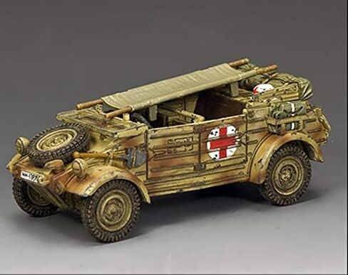 King & Country Toy Soldiers WW2 German Army WH094 Afrika Korps Kubelwagen Ambulance 1:30 Scale Mixed Media in Saudi Arabia