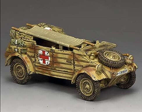 King & Country Toy Soldiers WW2 German Army WH094 Afrika Korps Kubelwagen Ambulance 1:30 Scale Mixed Media in Saudi Arabia