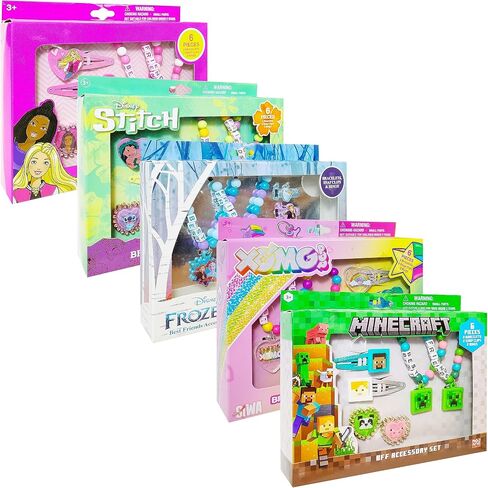 LUV HER Barbie Accessories for Girls 6 Piece Toy Jewelry Box Set with 2 Rings, 2 Bead Bracelets, and Snap Hair Clips Ages 3+ in Saudi Arabia