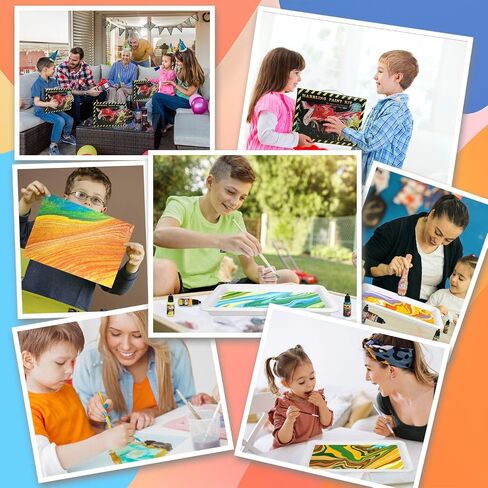 Marbling Paint Art Kit for Kids,18 Colors Water Marbling kit,Craft Kits Art Set,Arts and Crafts Toys for Girls & Boys Ages 6-12,Best Gift Ideas for Kids Activities in Saudi Arabia