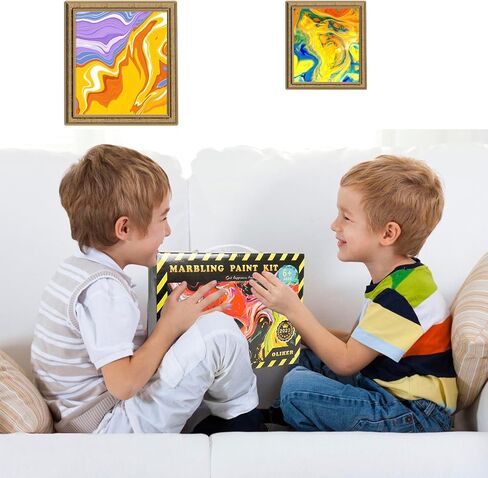 Marbling Paint Art Kit for Kids,18 Colors Water Marbling kit,Craft Kits Art Set,Arts and Crafts Toys for Girls & Boys Ages 6-12,Best Gift Ideas for Kids Activities in Saudi Arabia
