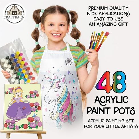 مجموعات طلاء كرافتبارن للأطفال الذين تتراوح أعمارهم بين 4-8 - 79 قطعة من الحرف اليدوية ذات الطابع الخيالي للأطفال الذين تتراوح أعمارهم بين 4-8 سنوات، مجموعة طلاء للأطفال غير سامة مع ساحة قماش، مجموعات حرفية مثالية للأطفال، طلاء للأطفال مع مجموعات المياه in Kuwait