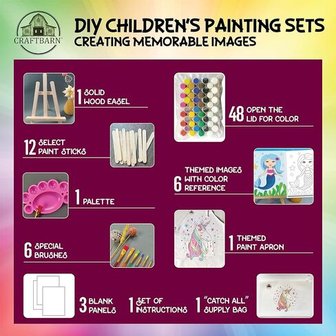 مجموعات طلاء كرافتبارن للأطفال الذين تتراوح أعمارهم بين 4-8 - 79 قطعة من الحرف اليدوية ذات الطابع الخيالي للأطفال الذين تتراوح أعمارهم بين 4-8 سنوات، مجموعة طلاء للأطفال غير سامة مع ساحة قماش، مجموعات حرفية مثالية للأطفال، طلاء للأطفال مع مجموعات المياه in Kuwait