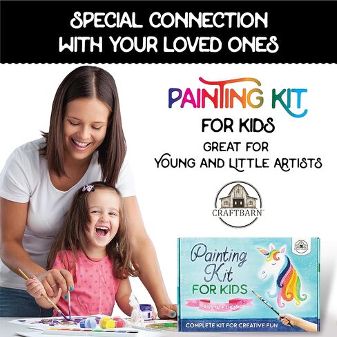 مجموعات طلاء كرافتبارن للأطفال الذين تتراوح أعمارهم بين 4-8 - 79 قطعة من الحرف اليدوية ذات الطابع الخيالي للأطفال الذين تتراوح أعمارهم بين 4-8 سنوات، مجموعة طلاء للأطفال غير سامة مع ساحة قماش، مجموعات حرفية مثالية للأطفال، طلاء للأطفال مع مجموعات المياه in Kuwait