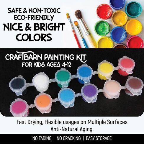 مجموعات طلاء كرافتبارن للأطفال الذين تتراوح أعمارهم بين 4-8 - 79 قطعة من الحرف اليدوية ذات الطابع الخيالي للأطفال الذين تتراوح أعمارهم بين 4-8 سنوات، مجموعة طلاء للأطفال غير سامة مع ساحة قماش، مجموعات حرفية مثالية للأطفال، طلاء للأطفال مع مجموعات المياه in Kuwait