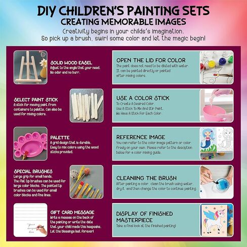 مجموعات طلاء كرافتبارن للأطفال الذين تتراوح أعمارهم بين 4-8 - 79 قطعة من الحرف اليدوية ذات الطابع الخيالي للأطفال الذين تتراوح أعمارهم بين 4-8 سنوات، مجموعة طلاء للأطفال غير سامة مع ساحة قماش، مجموعات حرفية مثالية للأطفال، طلاء للأطفال مع مجموعات المياه in Kuwait