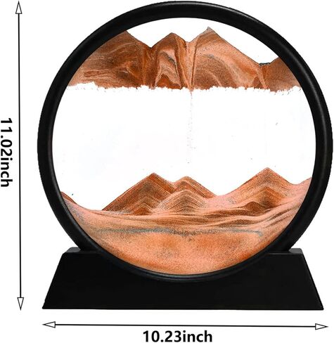 rysnwsu 3D ديناميكية الرمال الفن الحركة السائلة، تتحرك صورة الفن الرمال جولة الزجاج 3D أعماق البحار الرمال في عرض الحركة تدفق الرمال الإطار الاسترخاء سطح المكتب المنزل مكتب العمل ديكور (الأزرق، 7 بوصة) in Kuwait