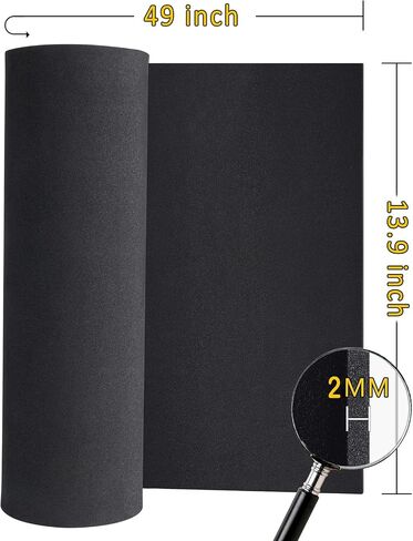 Black eva Foam roll, (1mm to 20mm) Premium Cosplay EVA Foam Sheet,2mm Thick,49"x13.5",High Density 86kg/m3 for Cosplay Costume, Crafts, DIY Projects by MEARCOOH in Kuwait