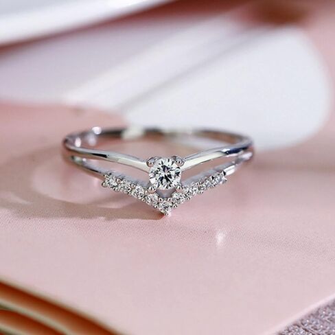 Heart Ring for Women High Polish Micro Inlaid Zircon Ring for Engagement Promise Wedding Rings Romantic Cubic Zirconia Diamond Rings Eternity Bridal Band Jewelry Gift For Mother's Day Anniversary in Saudi Arabia