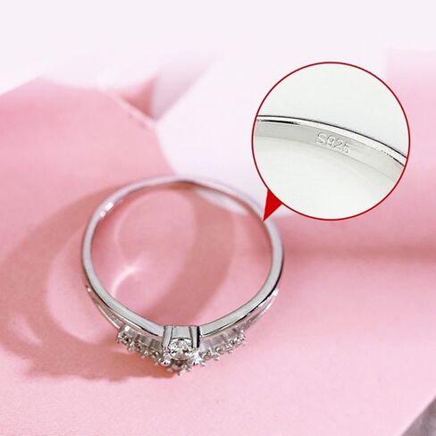 Heart Ring for Women High Polish Micro Inlaid Zircon Ring for Engagement Promise Wedding Rings Romantic Cubic Zirconia Diamond Rings Eternity Bridal Band Jewelry Gift For Mother's Day Anniversary in Saudi Arabia