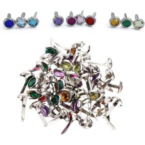 دبابيس OHAOLYLE المقسمة، مشابك ورقية معدنية صغيرة، دبابيس قصاصات دائرية للأعمال اليدوية والديكور 120 قطعة (8 * 12 مم/0.3 * 0.59 بوصة) in Kuwait