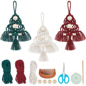 INFUNLY 8 Set DIY Macrame Wristlet Keychain Kits for Adults Colorful Macrame Cord Knotting Kit Boho Mini Macrame Tassel Keychain with Instruction + Video for Car Key Purse Phone Wallet Charm
