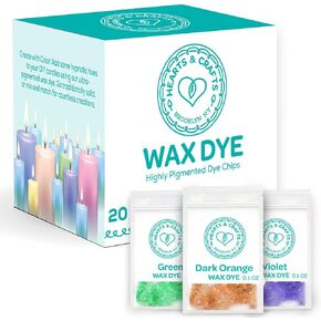 Hearts & Crafts Soy Wax Candle Dye - 20 Color Wax Chip Dyes for DIY Candle Making Supplies in Kuwait
