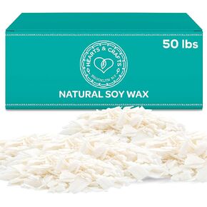 Hearts & Crafts Candle Wax - Soy Wax for Candle Making Kit - 10 lbs Wax Flakes, 100 Pieces 6-Inch Candle Wicks, 2 Metal Centering Devices - Soy Candle Wax Bulk and DIY Candle Making Supplies