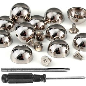YORANYO 20 Sets 15X8MM Dome Spikes and Studs 19/32" Handbag Feet Silver Color Round Spikes Screw Back Studs and Spikes for Clothing Shoes Leather Craft Belts Bags Accessories with Installation Tool in Saudi Arabia