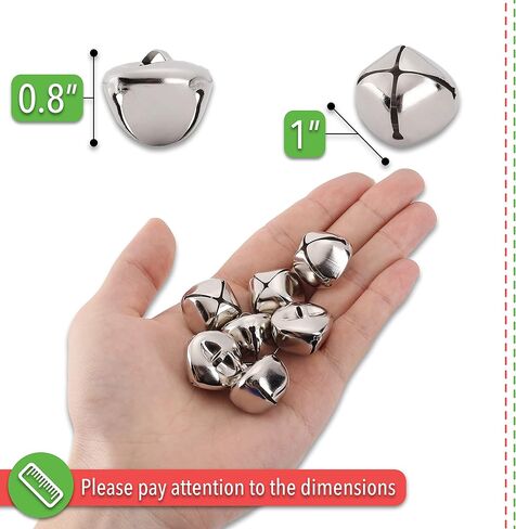 Mr. Pen- Jingle Bells, 1 Inch, Silver, 50 Pack, Bells for Crafts, Craft Bells, Jingle Bells Large, Large Jingle Bells, Jingle Bells for Crafts 1 Inch, Silver Bells for Crafts, Jingle Bells Bulk in Saudi Arabia
