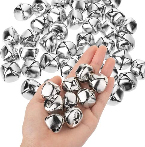 Mr. Pen- Jingle Bells, 1 Inch, Silver, 50 Pack, Bells for Crafts, Craft Bells, Jingle Bells Large, Large Jingle Bells, Jingle Bells for Crafts 1 Inch, Silver Bells for Crafts, Jingle Bells Bulk in Saudi Arabia