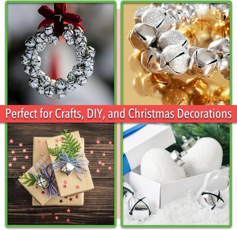 Mr. Pen- Jingle Bells, 1 Inch, Silver, 50 Pack, Bells for Crafts, Craft Bells, Jingle Bells Large, Large Jingle Bells, Jingle Bells for Crafts 1 Inch, Silver Bells for Crafts, Jingle Bells Bulk in Saudi Arabia