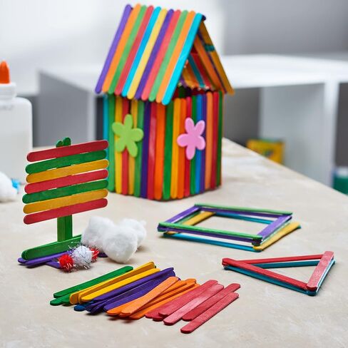 Comfy Package [Case of 10,000] Colored Popsicle Sticks for Crafts - 4.5 Inch Multi-Purpose Wood in Saudi Arabia
