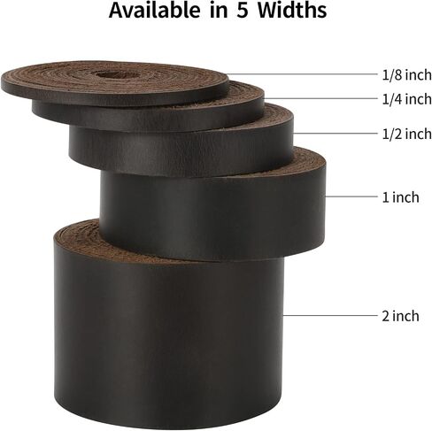 Ringsun 2 Inches Wide Flat Leather Straps for Crafts, Full Grain Leather Strips for Crafts, Tooling (2mm Thick 72.5 Inches Long Dark Brown) in Saudi Arabia