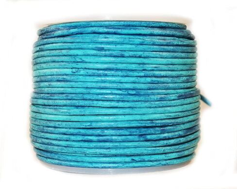 1mm Round Leather Cord for Jewelry Making, Genuine Leather String Cording, Bracelets, Necklaces, Beading and Hobby Project, Pendent, DIY Craft, Roll of 21.87 Yards, Vintage, (Medium Brown) in Kuwait