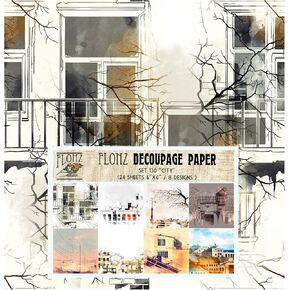 حزمة ورق Decoupage (24 ورقة مقاس 6 بوصة × 6 بوصة) La Belle Epoque # ورق بنمط عتيق لديكوباج والحرف اليدوية وسجلات القصاصات in Kuwait
