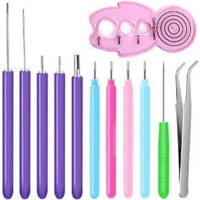 12 Pack Paper Quilling Tools Slotted Kit, Different Sizes Rolling Curling Quilling Needle Pen Paper Cardmaking Project Tools Set for Paper Flowers