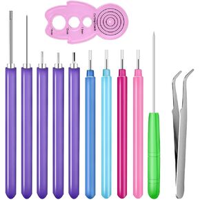 12 Pcs Paper Quilling Slotted Tool Paper Curling Tools Kit Quilling Needle Pen for Art Craft Different Size DIY Paper Cardmaking Project Rolling Multifunction Slotted Quilling Tool Set Handmade Tools in Saudi Arabia