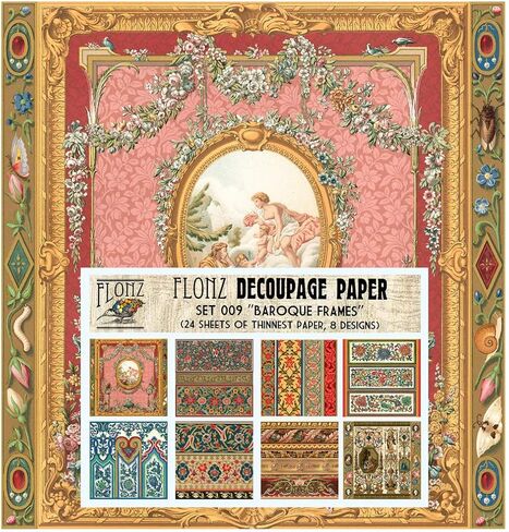 حزمة ورق Decoupage (24 ورقة مقاس 6 × 6 بوصات) ورق بنمط أرابيسك فارسي FLONZ عتيق لديكور المنزل والحرف اليدوية in Kuwait