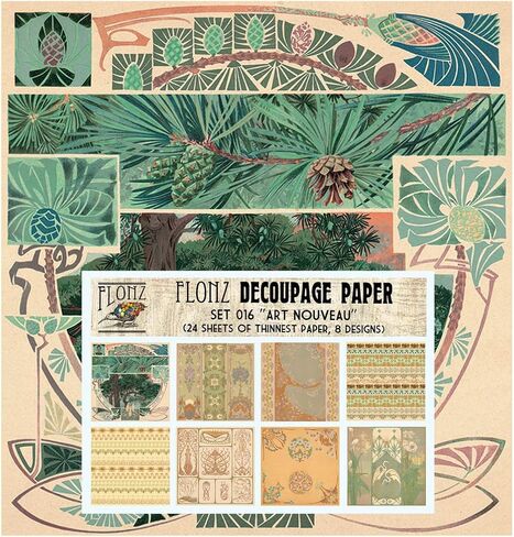 حزمة ورق Decoupage (24 ورقة مقاس 6 × 6 بوصات) ورق بنمط أرابيسك فارسي FLONZ عتيق لديكور المنزل والحرف اليدوية in Kuwait