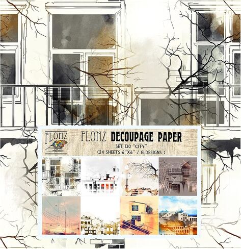 حزمة ورق Decoupage (24 ورقة مقاس 6 بوصة × 6 بوصة) La Belle Epoque # ورق بنمط عتيق لديكوباج والحرف اليدوية وسجلات القصاصات in Kuwait